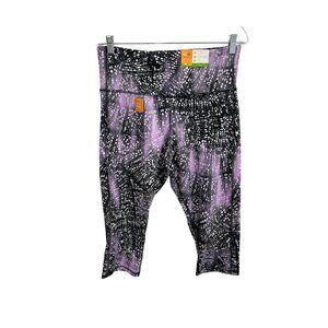 Champion Duo Dry High Waist Crop Leggings Purple Black Sz XXL Athleisure NWT